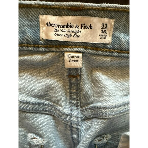 NWT Abercrombie & Fitch The 90's Straight Ultra High Rise Size 33/16L - Picture 7 of 9
